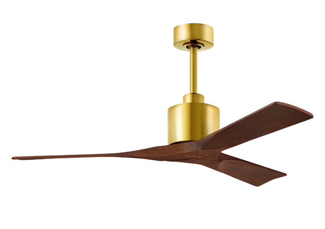 Matthews Fan Company Nan NK-BRBR-WA-52 Ceiling Fan - Brushed Brass, Walnut/