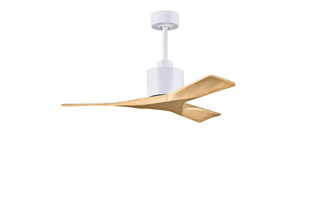 Matthews Fan Company Nan NK-MWH-LM-42 Ceiling Fan - Matte White, Light MapleTone/