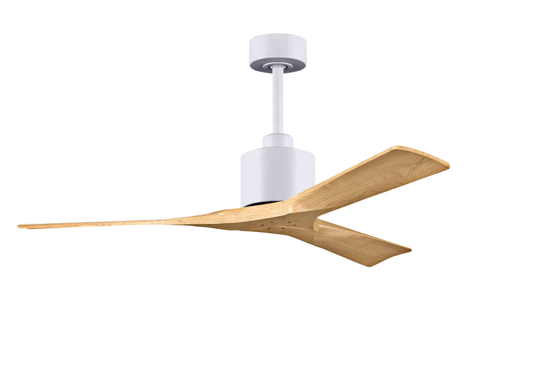 Matthews Fan Company Nan NK-MWH-LM-52 Ceiling Fan - Matte White, Light MapleTone/