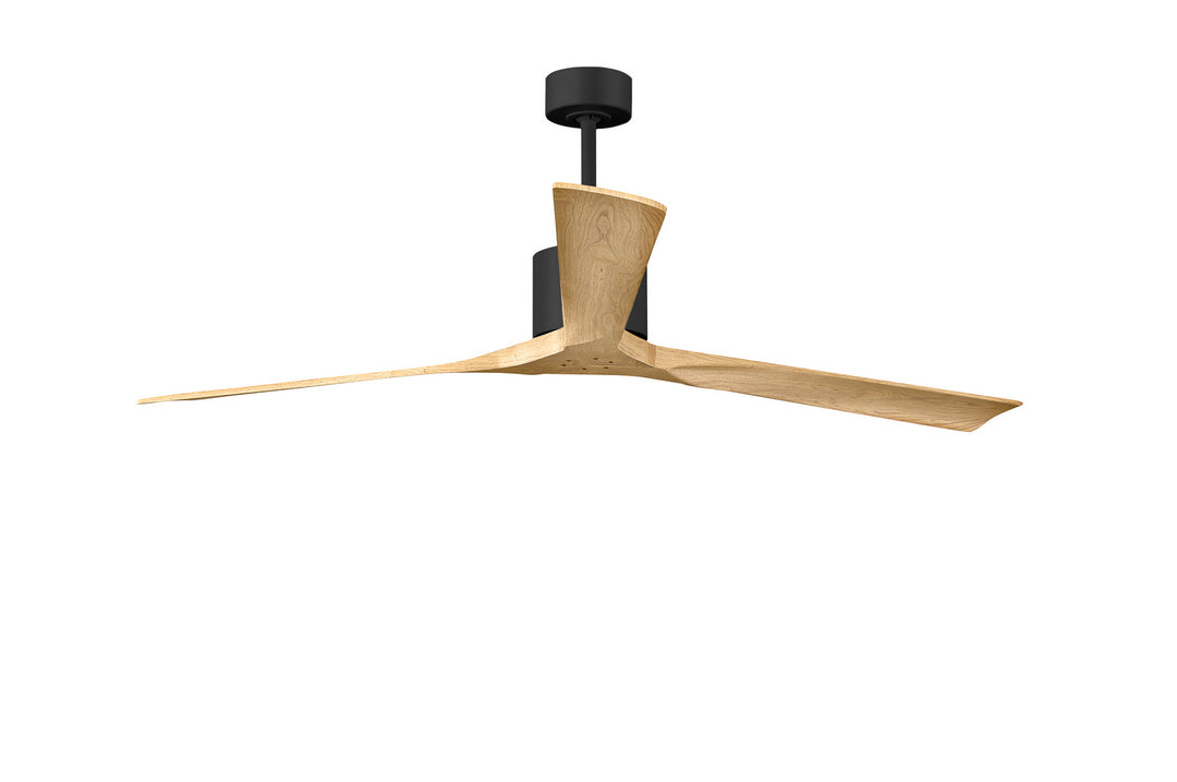 Matthews Fan Company Nan XL NKXL-BK-LM-72 Ceiling Fan - Matte Black, Light Maple Tone/