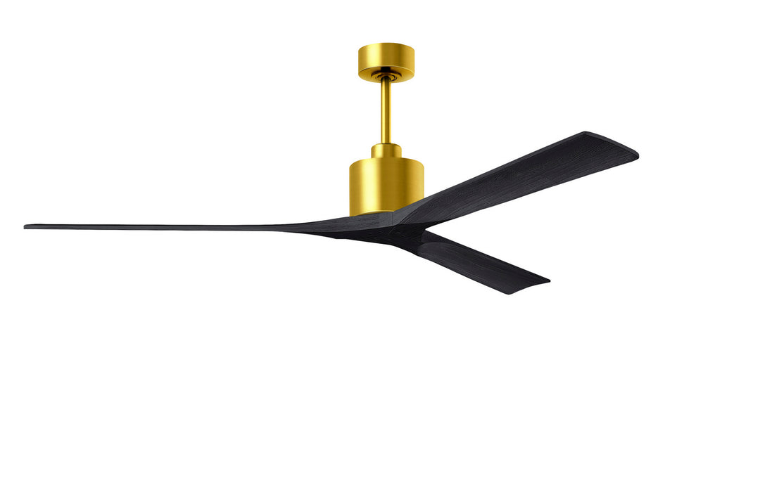 Matthews Fan Company Nan XL NKXL-BRBR-BK-72 Ceiling Fan - Brushed Brass, Matte Black/