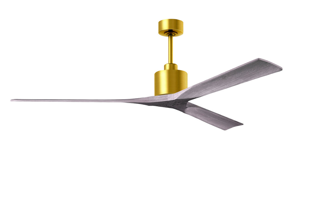 Matthews Fan Company Nan XL NKXL-BRBR-BW-72 Ceiling Fan - Brushed Brass, Barnwood Tone/