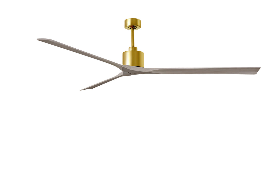 Matthews Fan Company Nan XL NKXL-BRBR-GA-90 Ceiling Fan - Brushed Brass, Grays Ash/