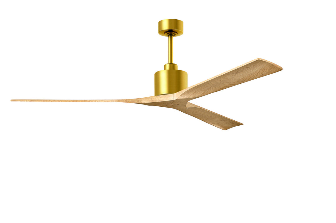 Matthews Fan Company Nan XL NKXL-BRBR-LM-72 Ceiling Fan - Brushed Brass, Light Maple Tone/