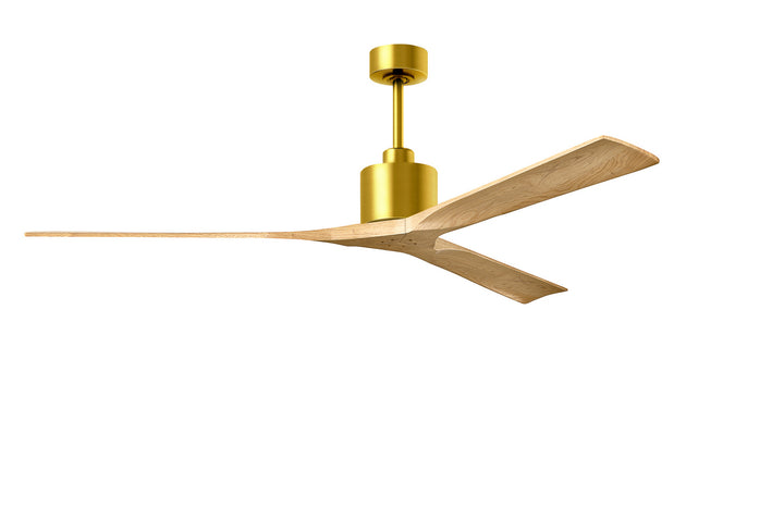 Matthews Fan Company Nan XL NKXL-BRBR-LM-72 Ceiling Fan - Brushed Brass, Light Maple Tone/