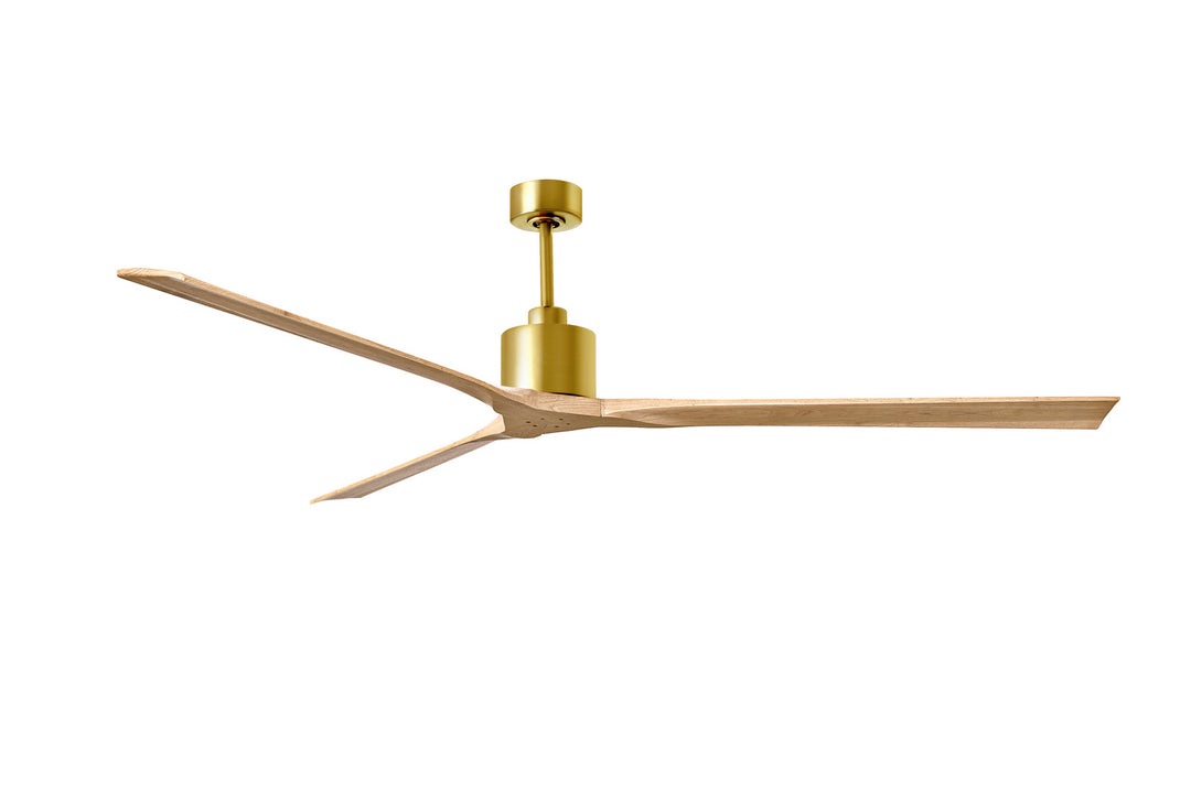 Matthews Fan Company Nan XL NKXL-BRBR-LM-90 Ceiling Fan - Brushed Brass, Light Maple Tone/