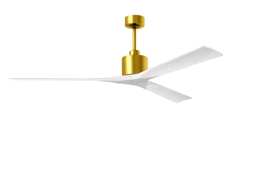 Matthews Fan Company Nan XL NKXL-BRBR-MWH-72 Ceiling Fan - Brushed Brass, Matte White/