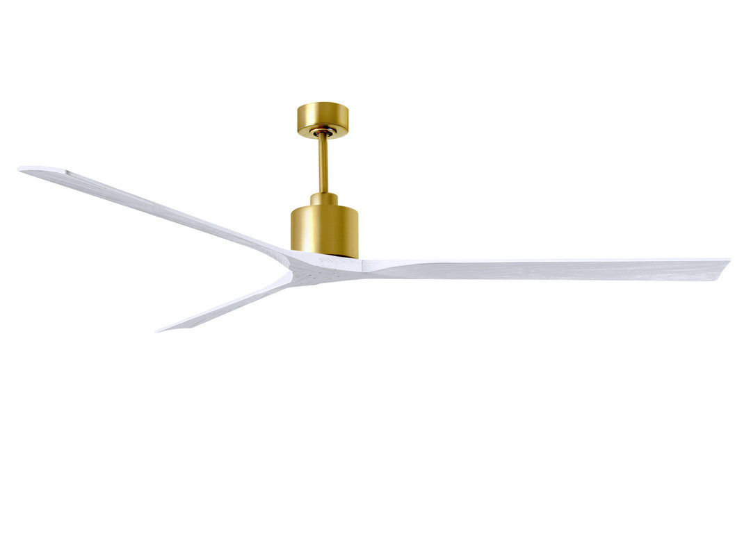 Matthews Fan Company Nan XL NKXL-BRBR-MWH-90 Ceiling Fan - Brushed Brass, Matte White/