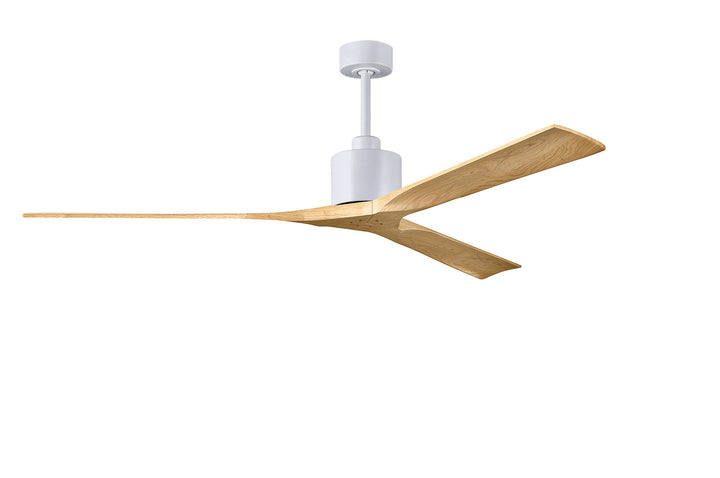 Matthews Fan Company Nan XL NKXL-MWH-LM-72 Ceiling Fan - Matte White, Light Maple Tone/