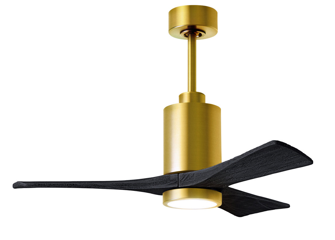 Matthews Fan Company Patricia PA3-BRBR-BK-42 Ceiling Fan - Brushed Brass, Matte Black/