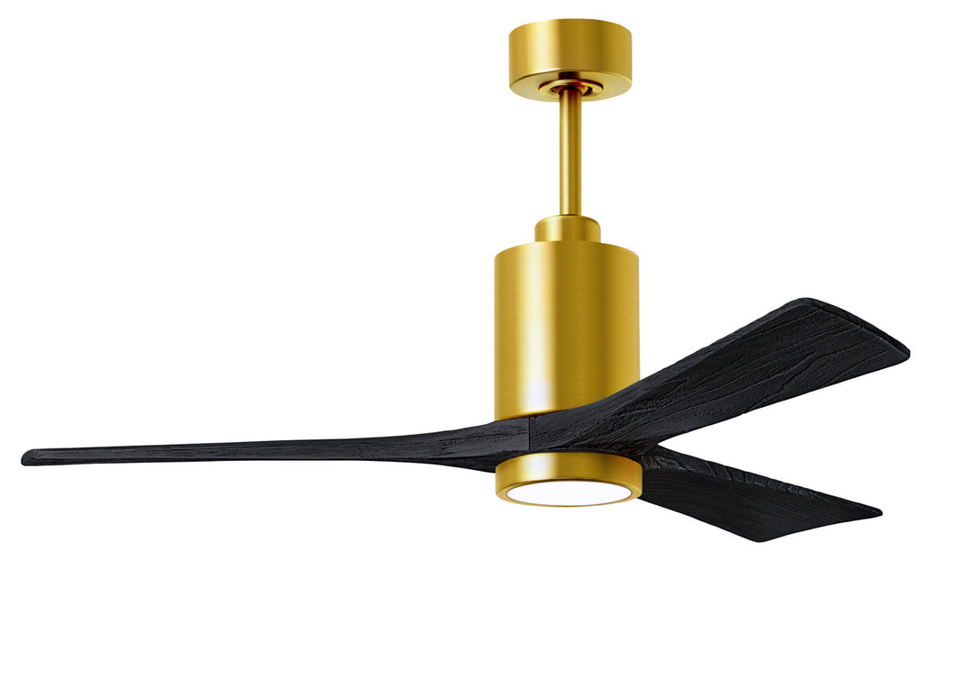 Matthews Fan Company Patricia PA3-BRBR-BK-52 Ceiling Fan - Brushed Brass, Matte Black/