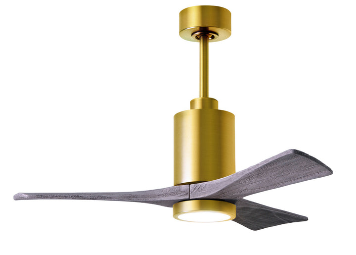 Matthews Fan Company Patricia PA3-BRBR-BW-42 Ceiling Fan - Brushed Brass, Barnwood Tone/