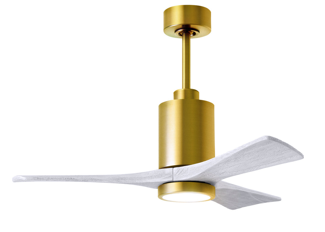 Matthews Fan Company Patricia PA3-BRBR-MWH-42 Ceiling Fan - Brushed Brass, Matte White/