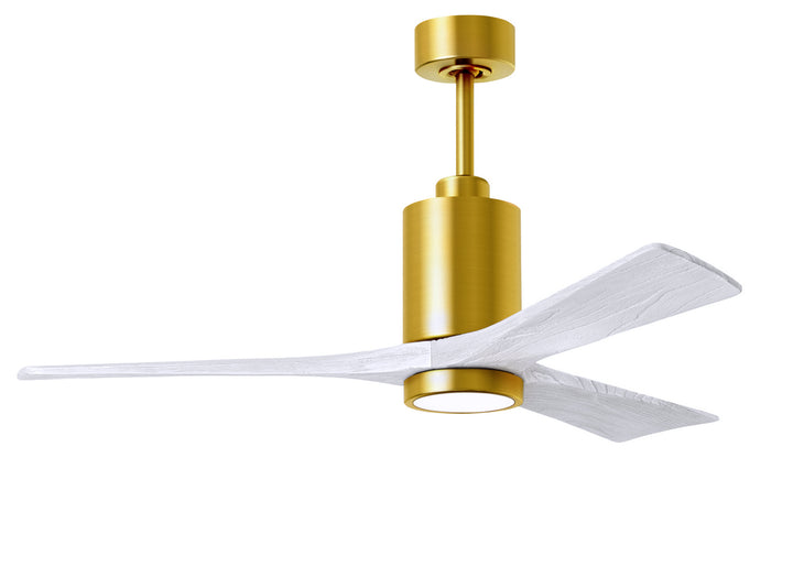 Matthews Fan Company Patricia PA3-BRBR-MWH-52 Ceiling Fan - Brushed Brass, Matte White/