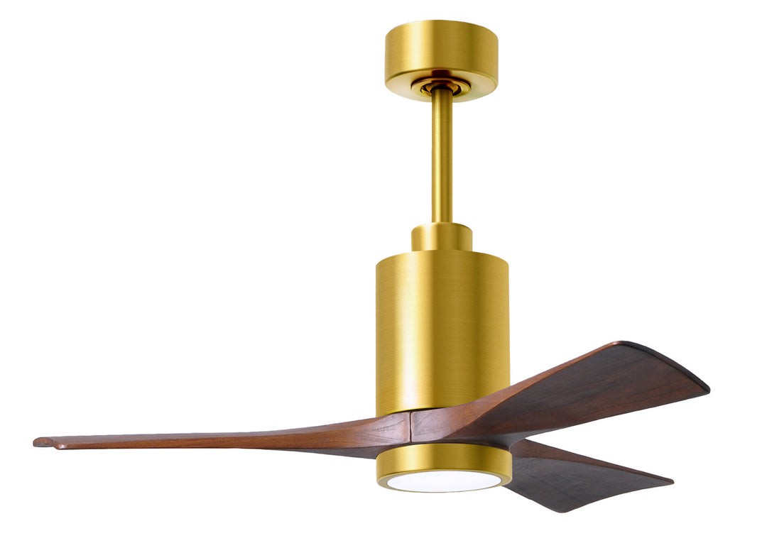 Matthews Fan Company Patricia PA3-BRBR-WA-42 Ceiling Fan - Brushed Brass, Walnut Tone/