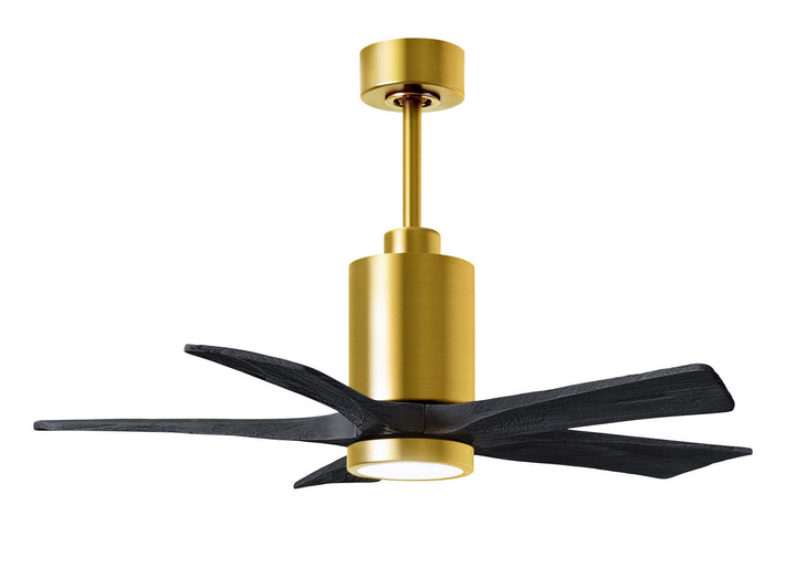 Matthews Fan Company Patricia PA5-BRBR-BK-42 Ceiling Fan - Brushed Brass, Matte Black/