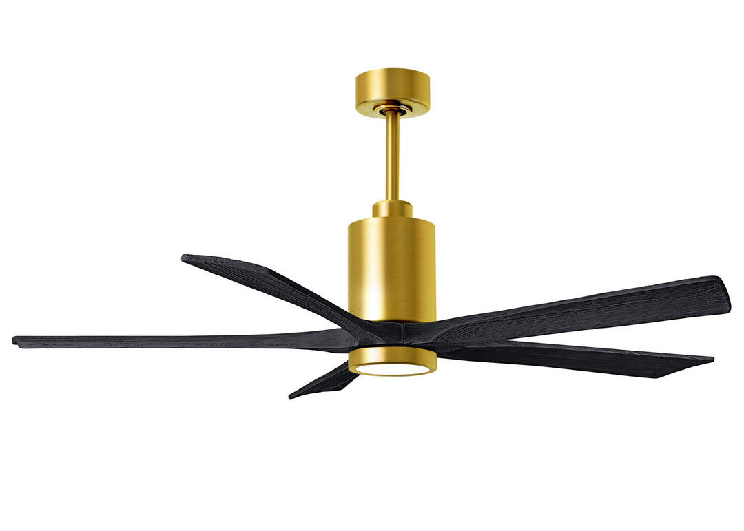 Matthews Fan Company Patricia PA5-BRBR-BK-60 Ceiling Fan - Brushed Brass, Matte Black/