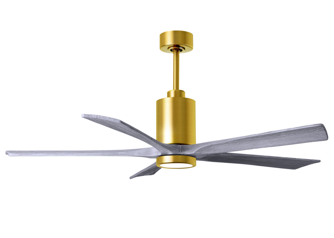 Matthews Fan Company Patricia PA5-BRBR-BW-60 Ceiling Fan - Brushed Brass, Barnwood Tone/