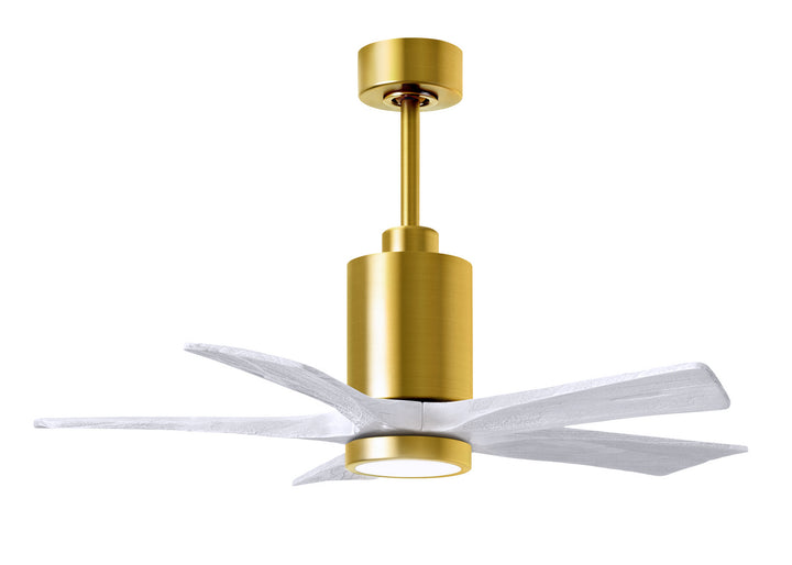 Matthews Fan Company Patricia PA5-BRBR-MWH-42 Ceiling Fan - Brushed Brass, Matte White/