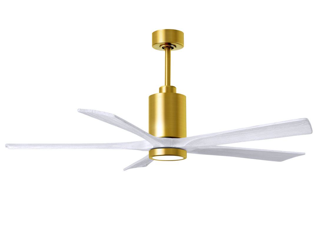 Matthews Fan Company Patricia PA5-BRBR-MWH-60 Ceiling Fan - Brushed Brass, Matte White/