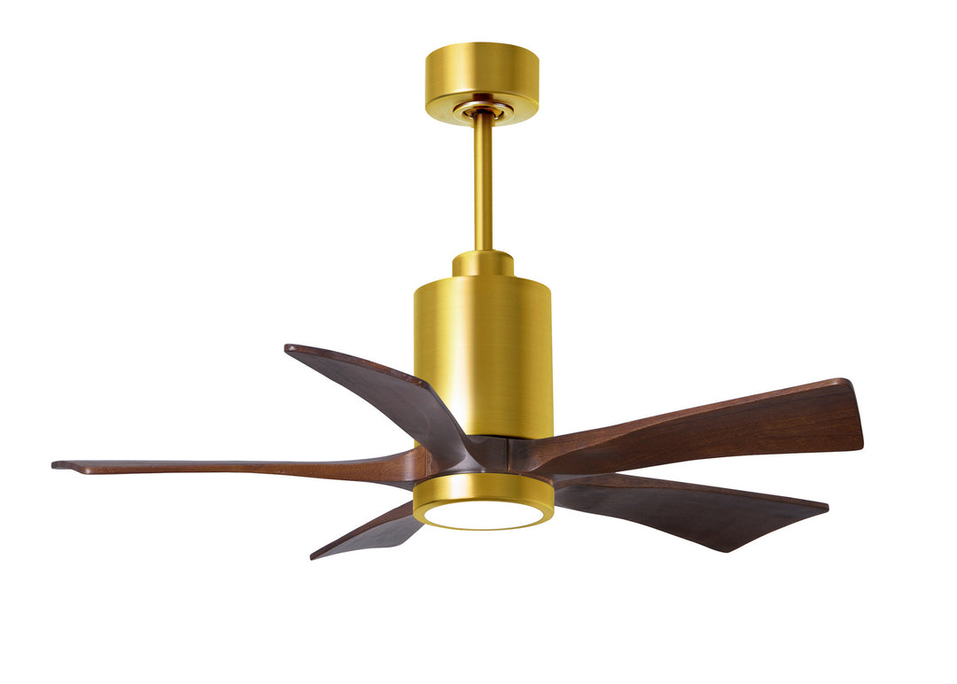 Matthews Fan Company Patricia PA5-BRBR-WA-42 Ceiling Fan - Brushed Brass, Walnut Tone/