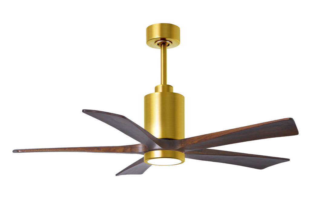 Matthews Fan Company Patricia PA5-BRBR-WA-52 Ceiling Fan - Brushed Brass, Walnut Tone/