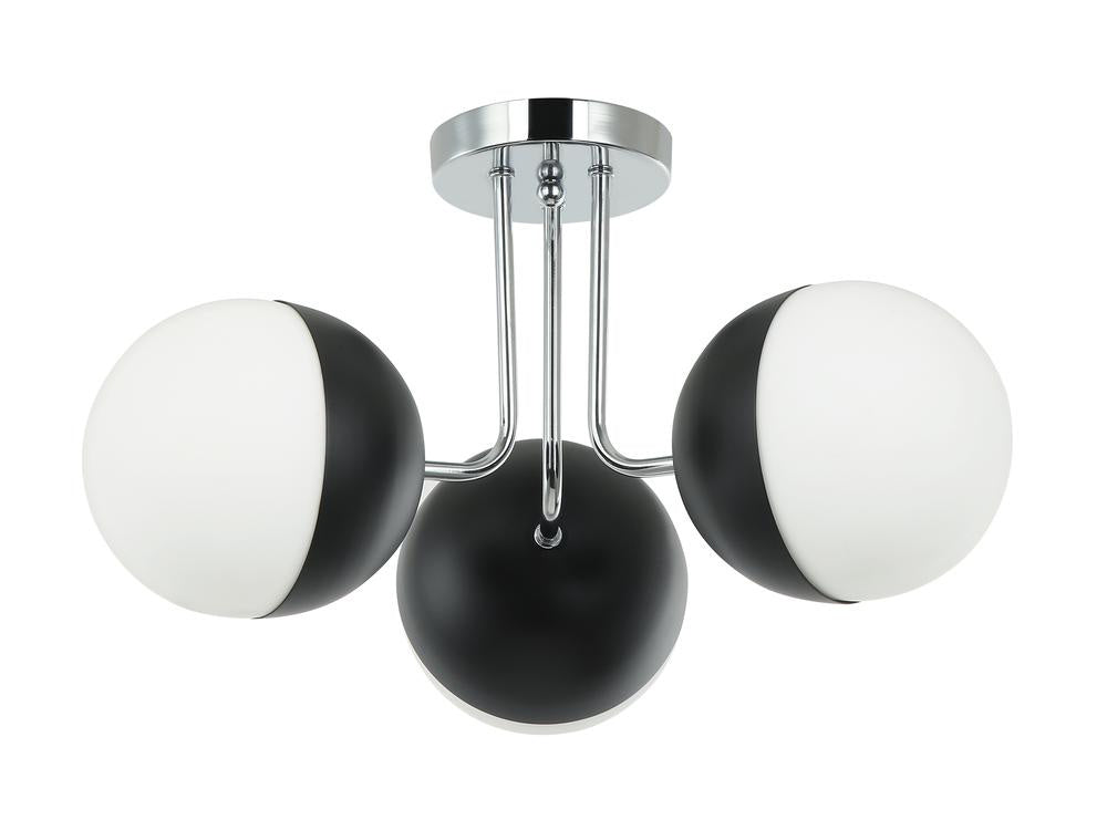 Maxilite Tuxedo MX 3431C3-11 Ceiling Light - Black/Polished Chrome