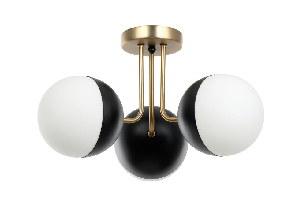 Maxilite Tuxedo MX 3431C3-18 Ceiling Light - Black/Aged Brass