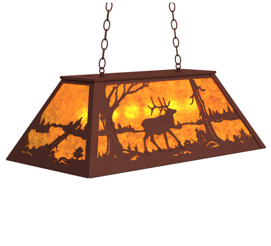 Meyda Tiffany Elk At Lake 128660 Pendant Light - Rust
