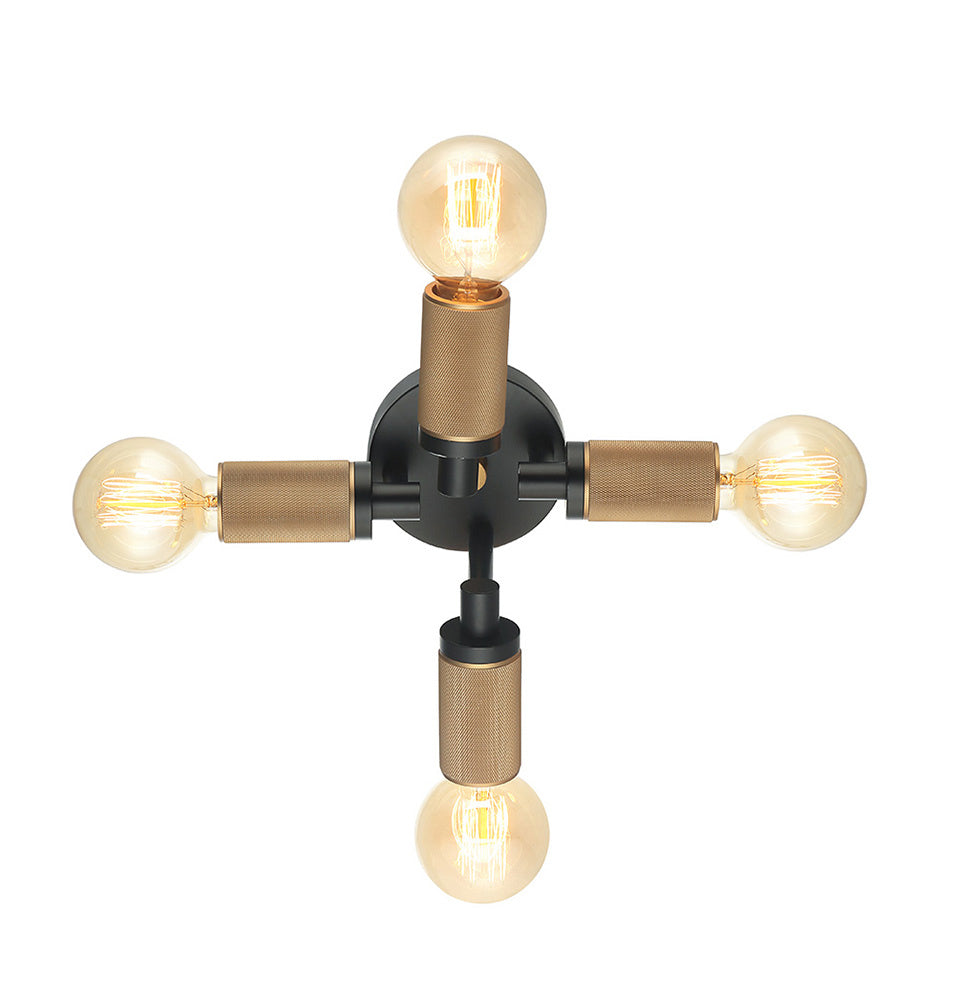 Maxilite Keira MX 398-4-0718 Ceiling Light - Black/Aged Brass