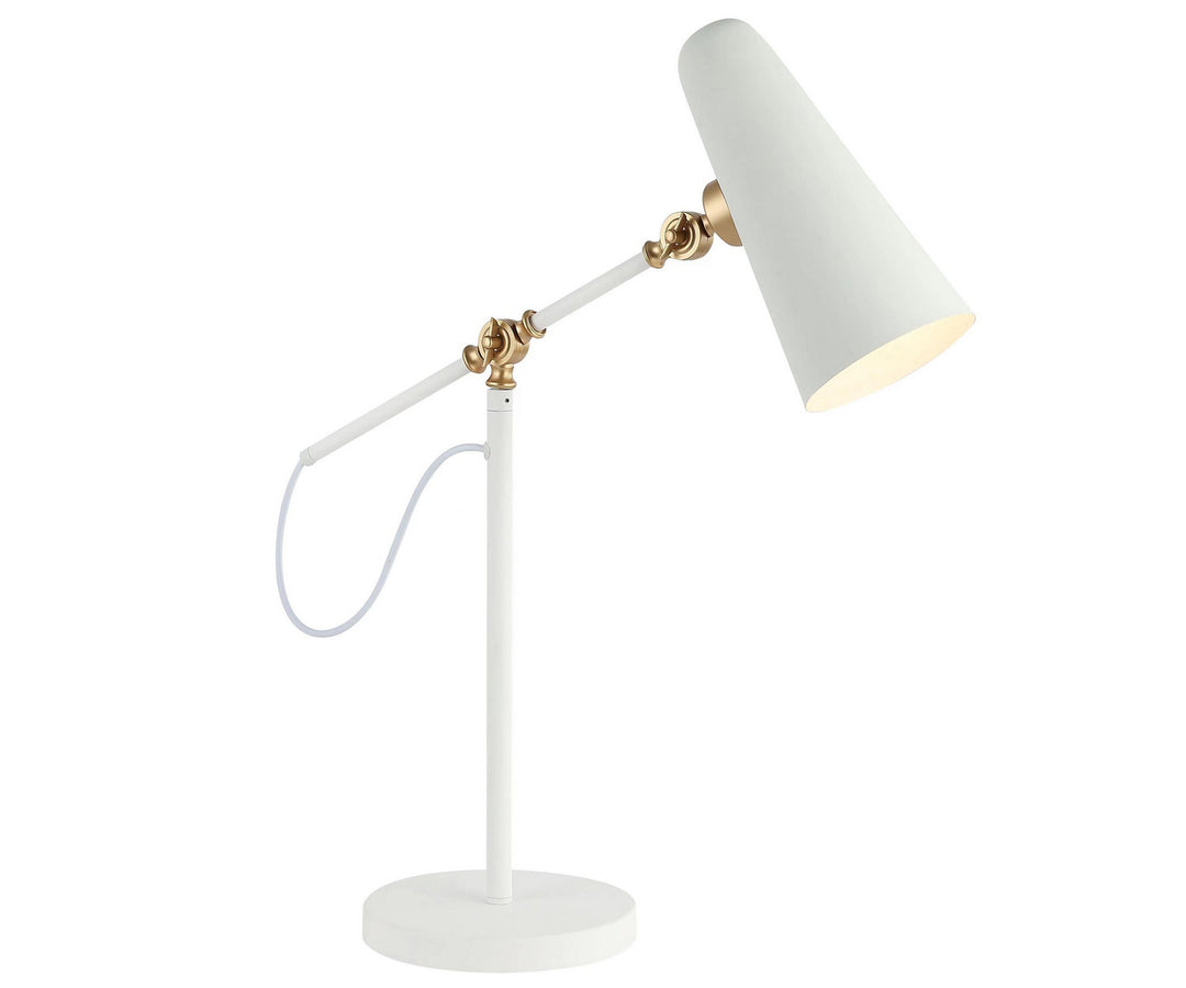 Maxilite Lighting MX 4651-0218  Kea Lamp White/Aged Brass