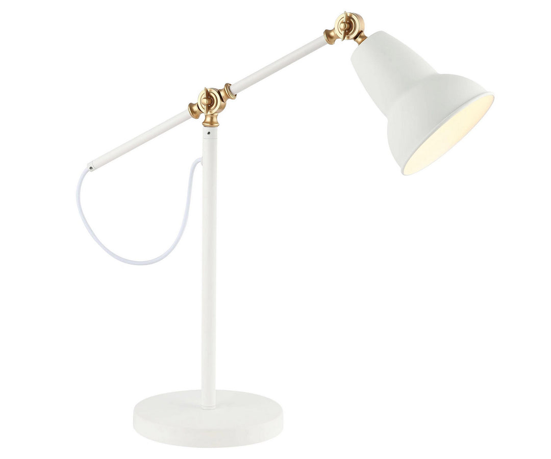 Maxilite Lighting MX 4652-0218  Koa Lamp White/Aged Brass