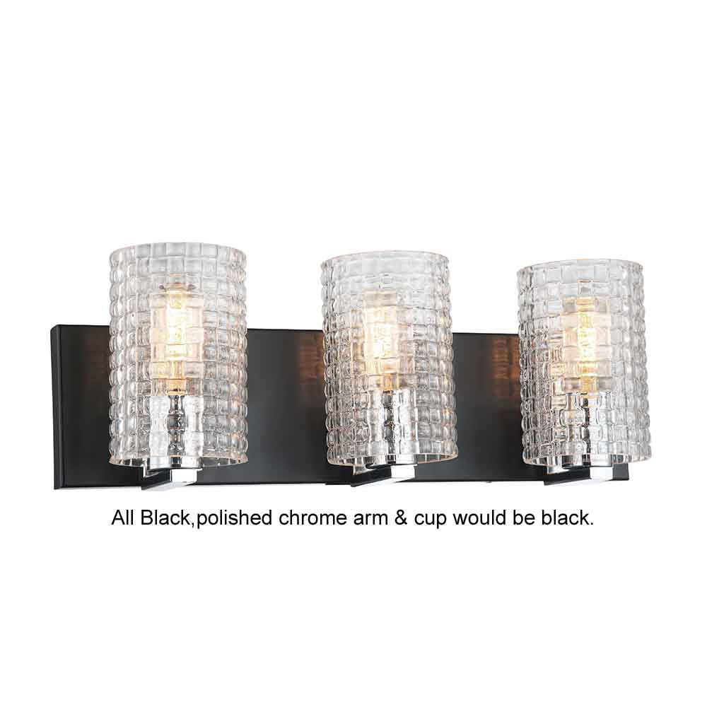 Maxilite Haiden MX 6148-07-3 Bath Vanity Light 19 in. wide - Black