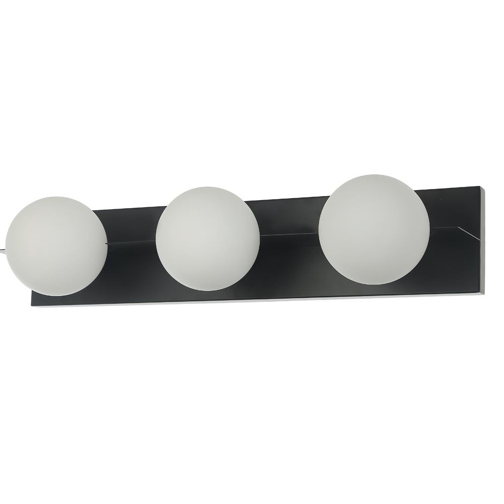 Maxilite Hollywood MX 6476-3-07 Bath Vanity Light 29 in. wide - Black