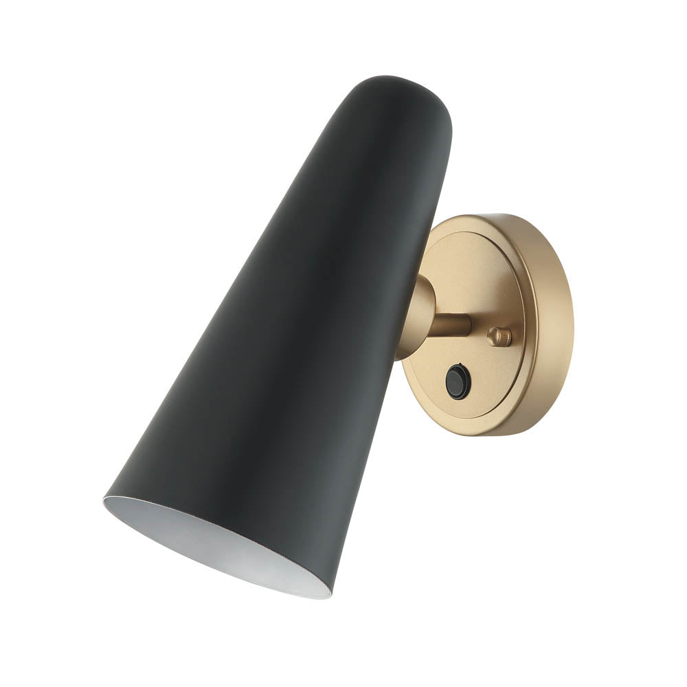 Maxilite Kea MX 6651-0718 Wall Sconce Light - Black/Aged Brass