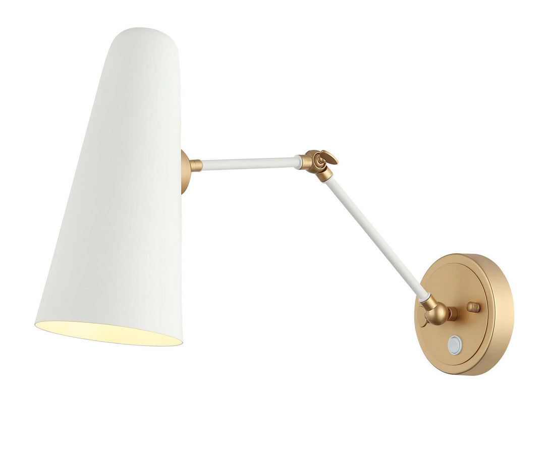 Maxilite Lighting MX 7651-0218  Kea Lamp White/Aged Brass