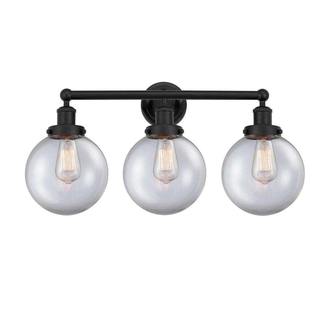 Innovations Edison 616-3W-BK-G202-8 Bath Vanity Light 25 in. wide - Matte Black