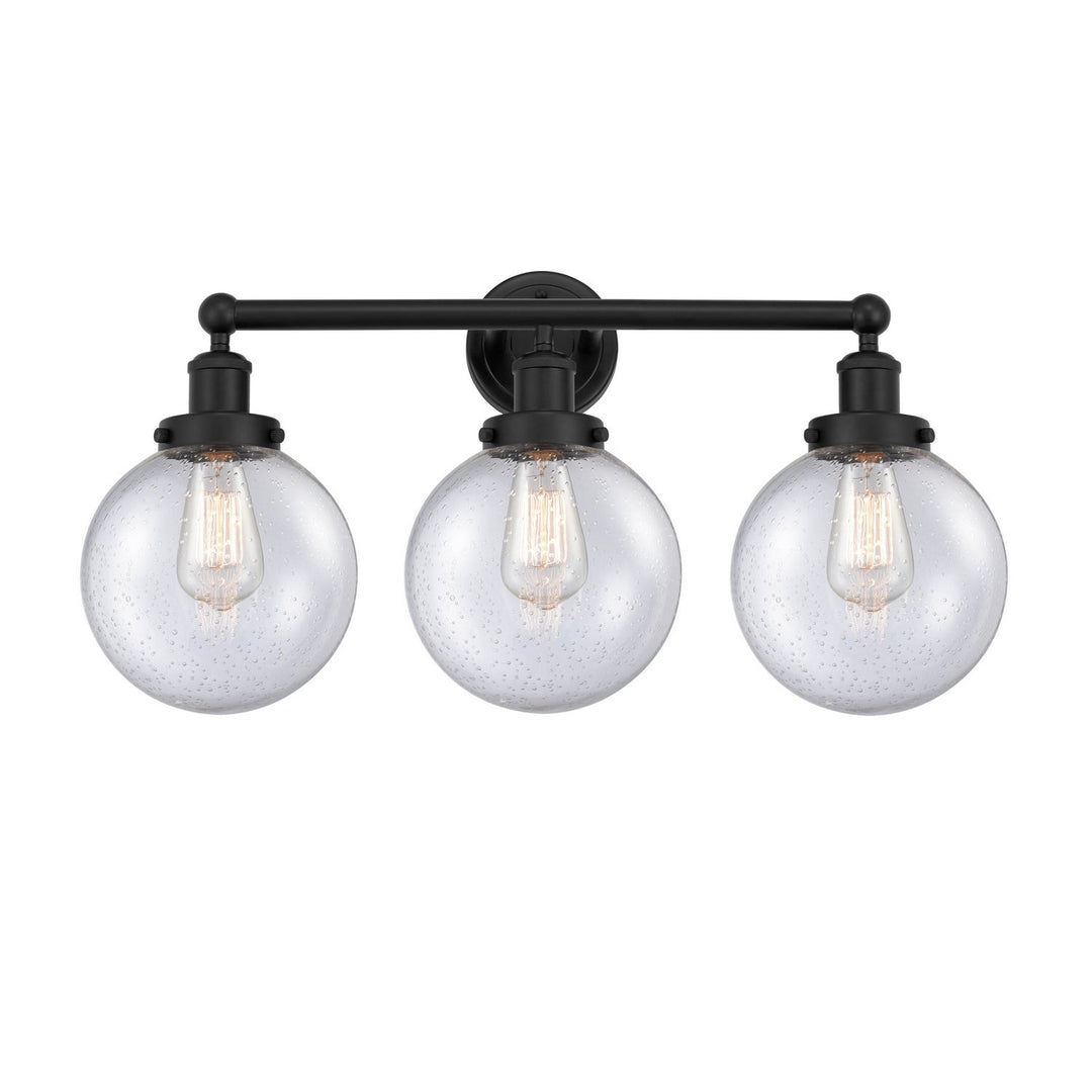 Innovations Edison 616-3W-BK-G204-8 Bath Vanity Light 25 in. wide - Matte Black