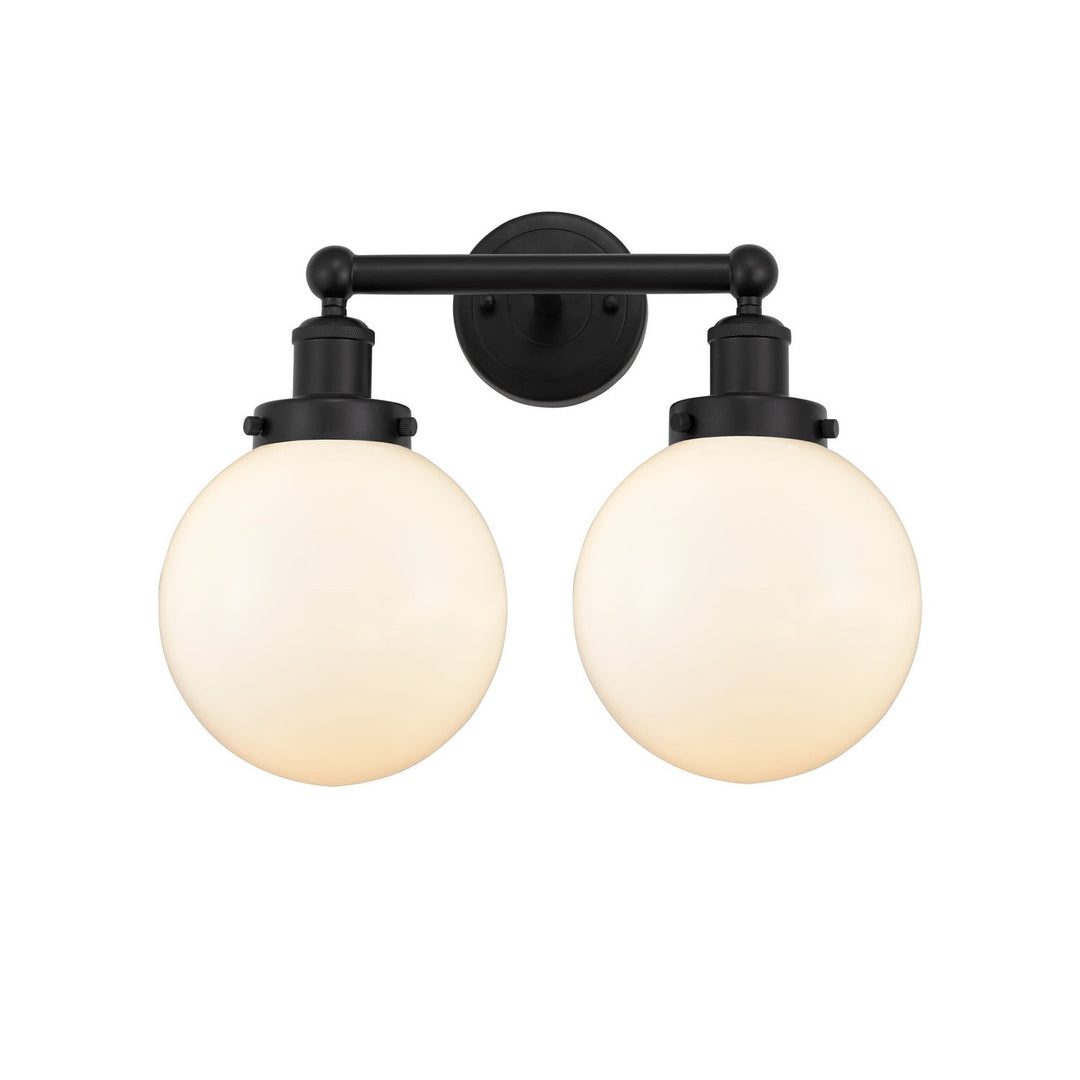 Innovations Edison 616-2W-BK-G201-8 Bath Vanity Light 16 in. wide - Matte Black