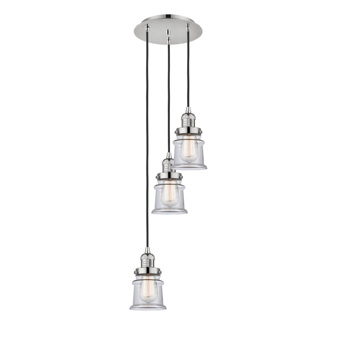 Innovations Franklin Restoration 113F-3P-PN-G182S Pendant Light - Polished Nickel