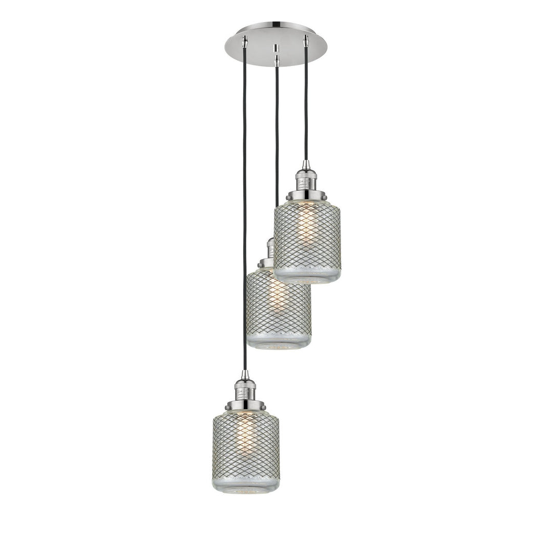 Innovations Franklin Restoration 113F-3P-PN-G262 Pendant Light - Polished Nickel