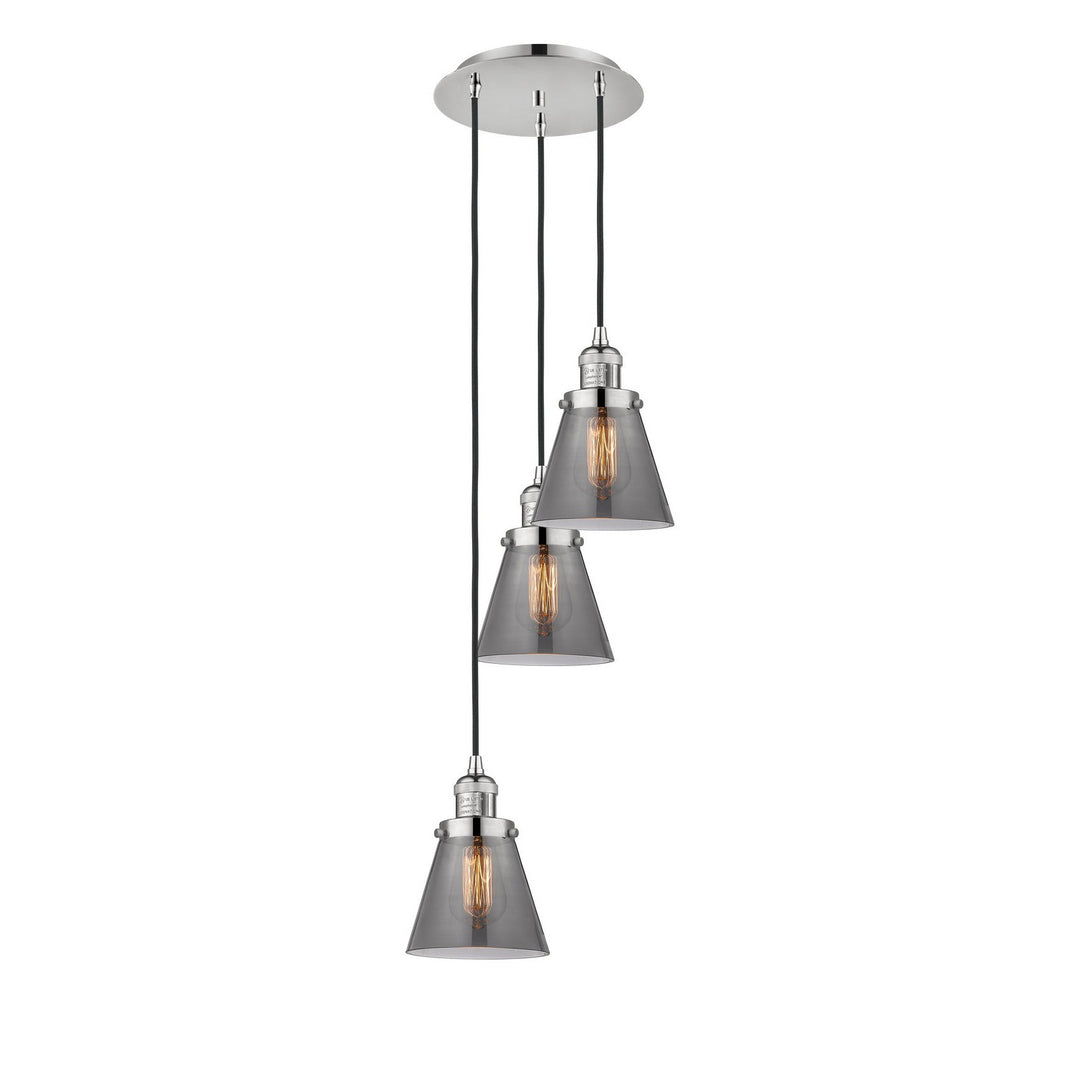 Innovations Franklin Restoration 113F-3P-PN-G63 Pendant Light - Polished Nickel