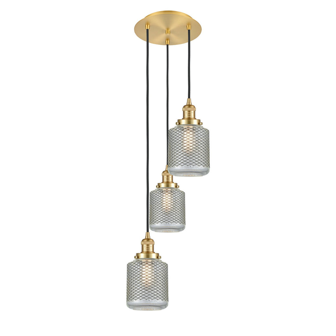 Innovations Franklin Restoration 113F-3P-SG-G262 Pendant Light - Satin Gold