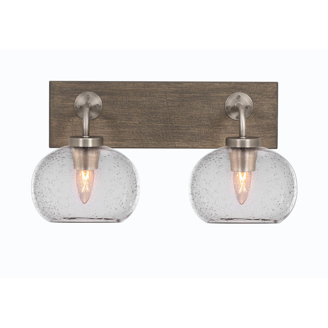 Toltec Oxbridge 1772-gpdw-202 Bath Vanity Light 18 in. wide - Graphite & Painted Distressed Wood-look