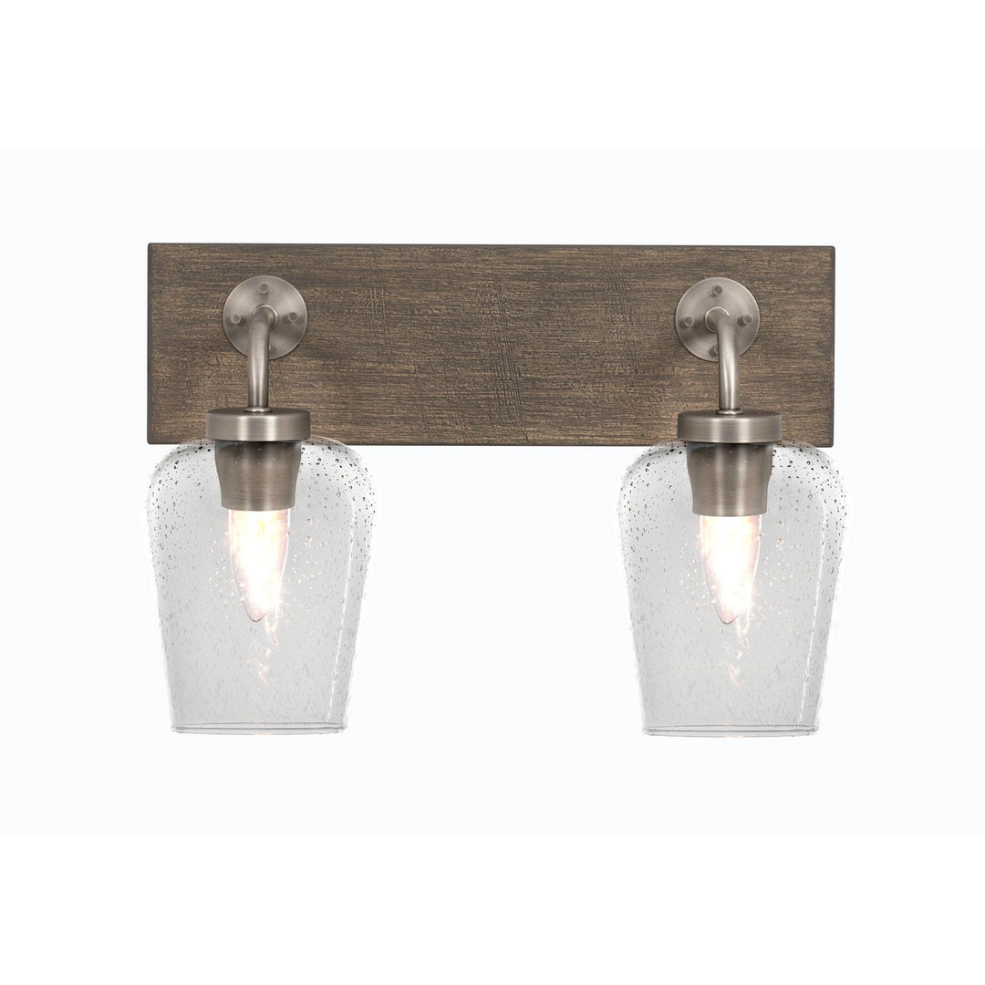 Toltec Oxbridge 1772-gpdw-210 Bath Vanity Light 16 in. wide - Graphite & Painted Distressed Wood-look