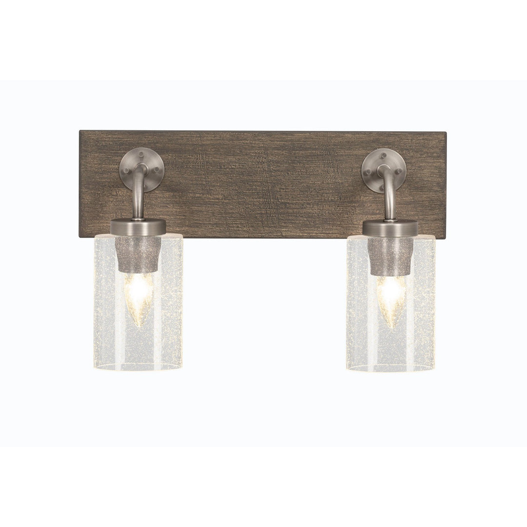 Toltec Oxbridge 1772-gpdw-300 Bath Vanity Light 16 in. wide - Graphite & Painted Distressed Wood-look