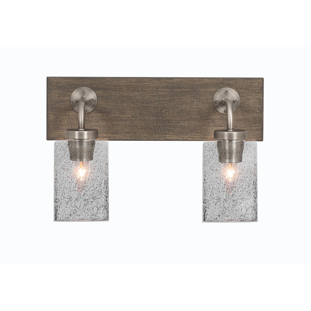 Toltec Oxbridge 1772-gpdw-3002 Bath Vanity Light 16 in. wide - Graphite & Painted Distressed Wood-look