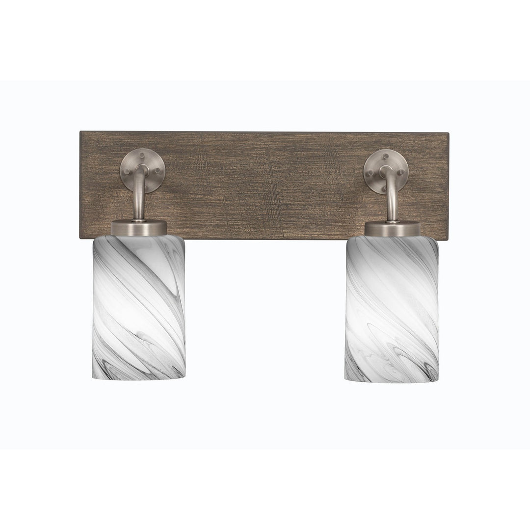 Toltec Oxbridge 1772-gpdw-3009 Bath Vanity Light 16 in. wide - Graphite & Painted Distressed Wood-look