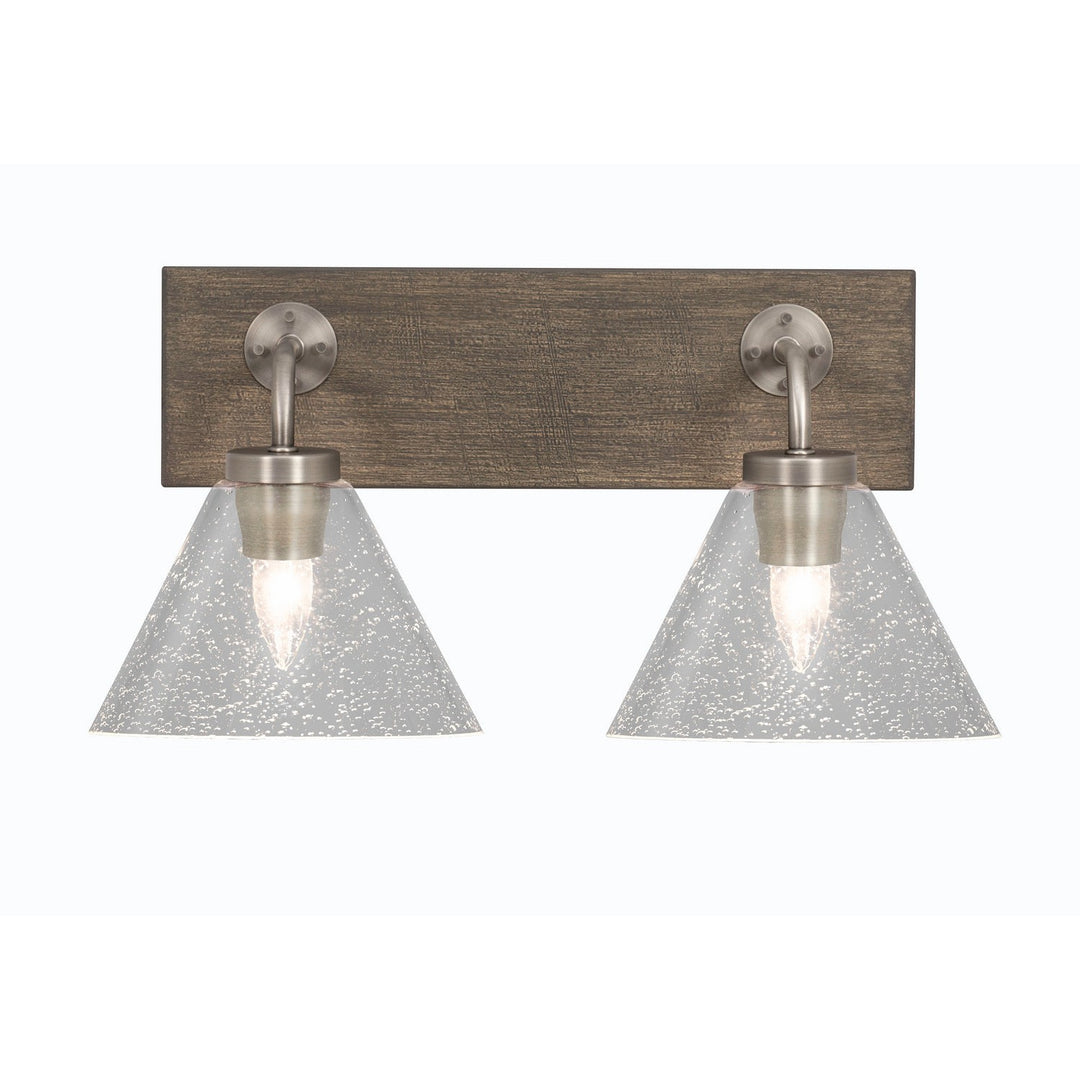 Toltec Oxbridge 1772-gpdw-302 Bath Vanity Light 18 in. wide - Graphite & Painted Distressed Wood-look