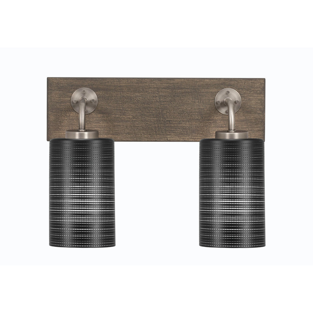 Toltec Oxbridge 1772-gpdw-4069 Bath Vanity Light 16 in. wide - Graphite & Painted Distressed Wood-look